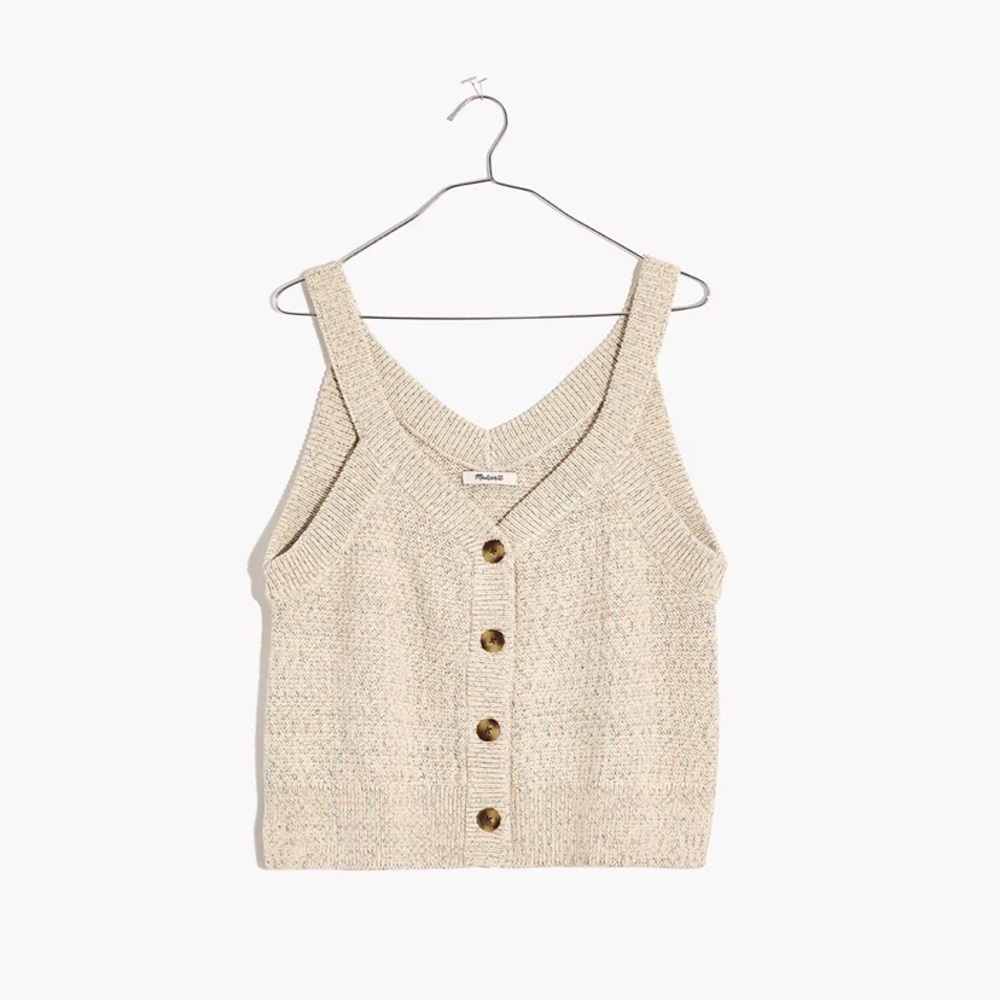 Rainbow Marled Wakefield Button-Front Sweater Tank